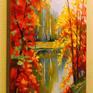 Golden autumn, oil painting on canvas without frame, the edges are painted, 100% handmade with a palette knife and high-quality oil, decorate your interior and for a long time will give you and your loved ones only positive emotions.Ready to hang.