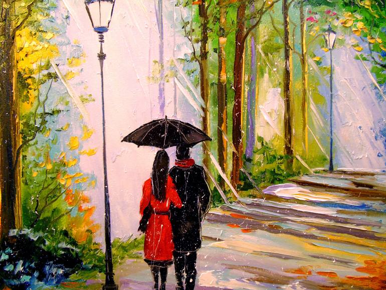 Original Impressionism People Painting by Olha Darchuk