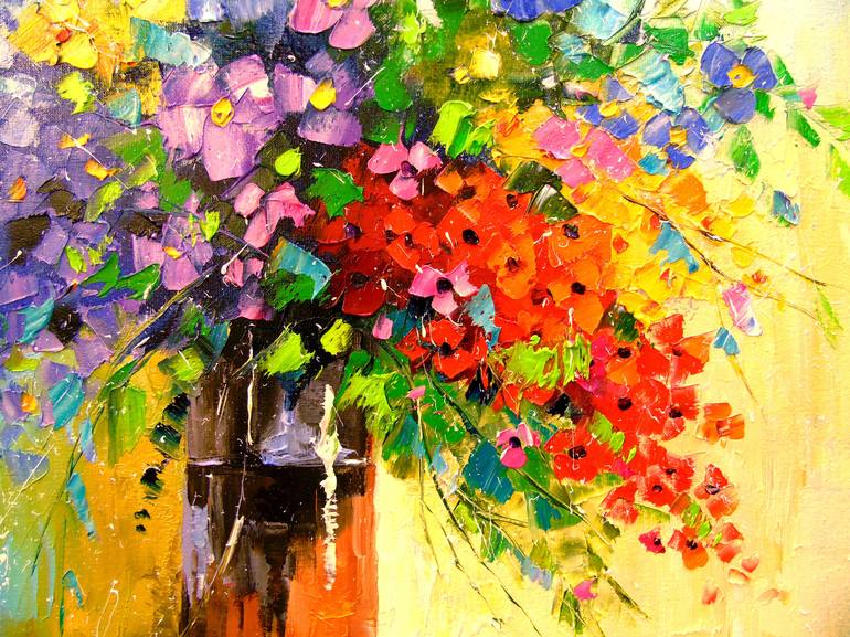 Bouquet Of Wildflowers Painting By Olha Darchuk | Saatchi Art