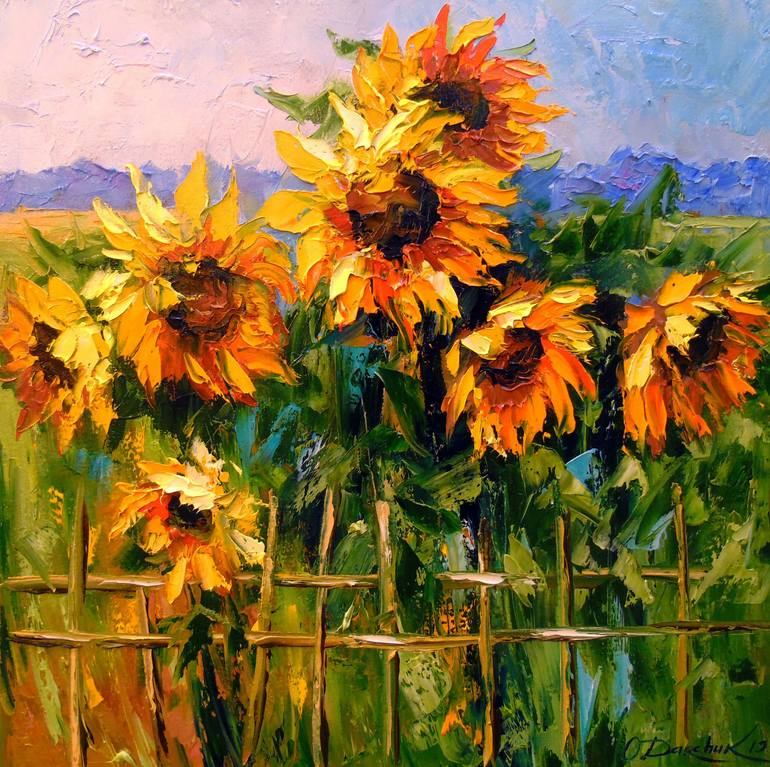 Sunflowers Painting by Olha Darchuk | Saatchi Art