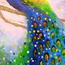 Peacock oil painting without frame since the edges are painted, 100 % handmade with palette knife and high quality oil ,for the interior or as a gift. Decorate your interior and for a long time will give joy to you and your family.Ready to hang. Peacock art,birds art,oil art,nature art, painting, bright picture, animals art, art, wall decor, for interior, beautiful art