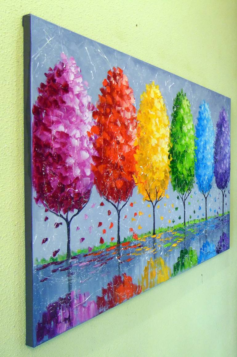 Original Figurative Landscape Painting by Olha Darchuk