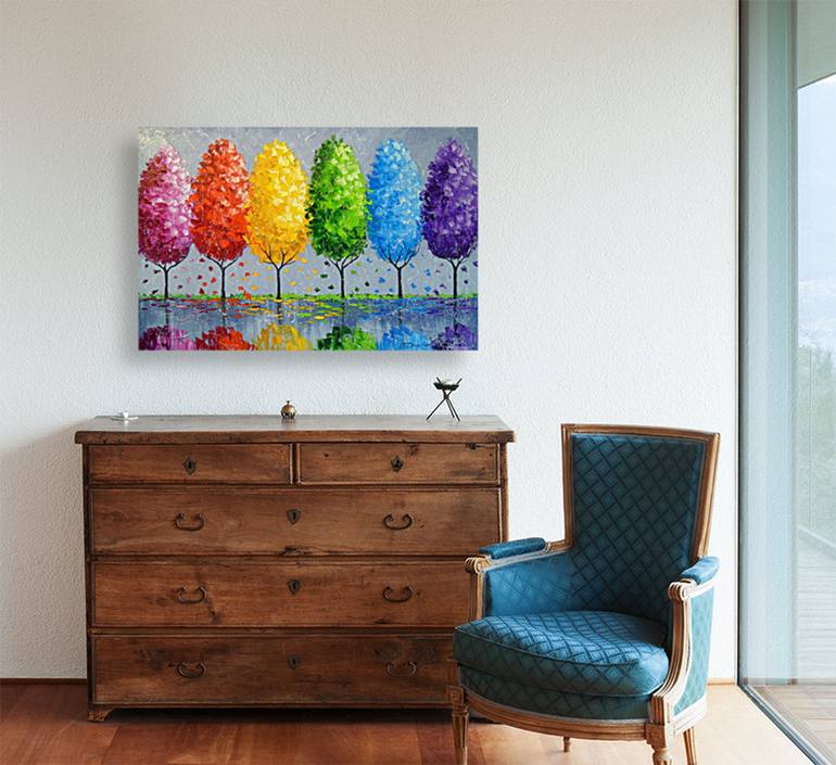 Original Figurative Landscape Painting by Olha Darchuk