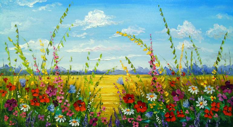 Field and flowers Paintings by Olha Darchuk 