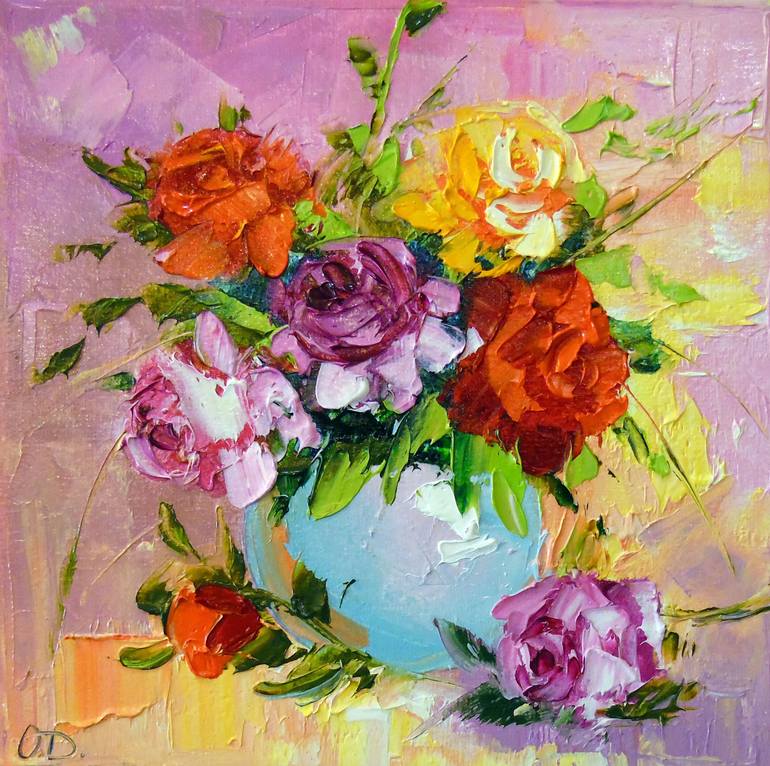 Bouquet of roses Painting by Olha Darchuk