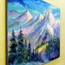 Snowy mountains oil painting, unframed as the edges are painted 100 % handmade with palette knife and high quality oil, for interior or as a gift. Decorate your interior and for a long time will give joy to you and your family. Ready to hang.
