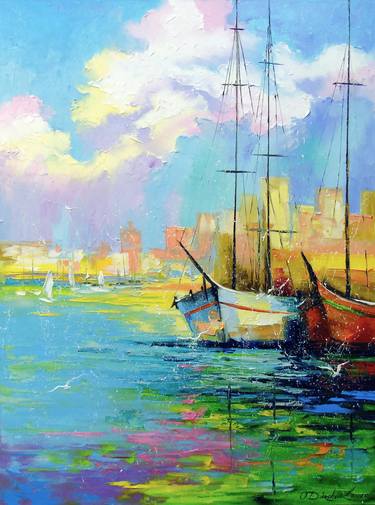 Print of Fine Art Boat Paintings by Olha Darchuk