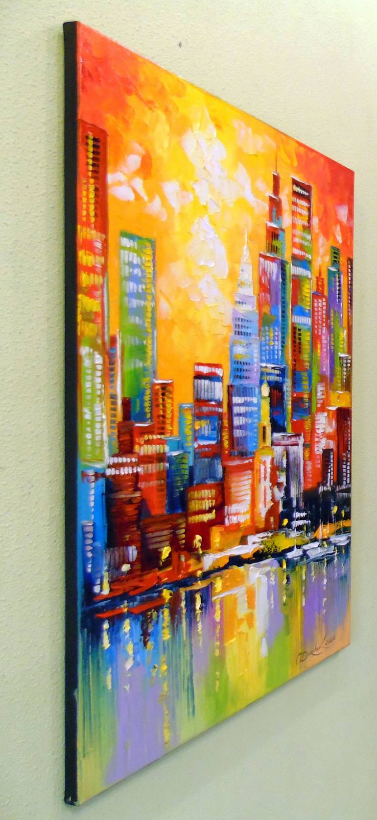 Original Abstract Cities Painting by Olha Darchuk