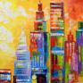 Bright new York city on canvas, without frame, the edges are painted with 100% handmade spatula and high-quality oil, for the interior or for a gift. Decorate your interior and make you and your family happy for a long time. Ready to hang .