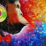 Song of monkeys music lovers on canvas, without frame as the edges are painted, 100% handmade spatula and high-quality oil, for the interior or for a gift. Decorate your interior and make you and your family happy for a long time. Ready to hang.Monkeys art, music bright, painting, animals art, for interior, for gift, oil painting, monkeys sing picture, romance beautiful, colors in oil, picture bright, song of monkeys art, multicolor painting