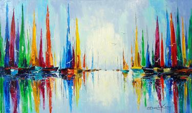 Print of Sailboat Paintings by Olha Darchuk