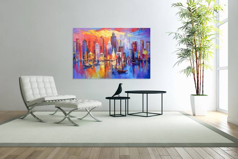 Original Abstract Architecture Painting by Olha Darchuk