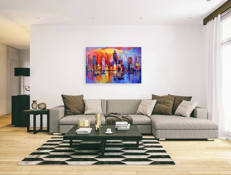 Original Abstract Architecture Painting by Olha Darchuk