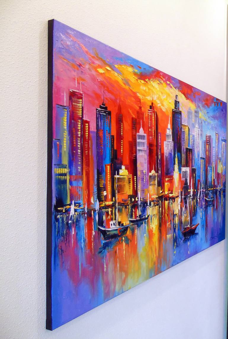 Original Abstract Architecture Painting by Olha Darchuk