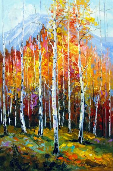 Birches by the mountains thumb