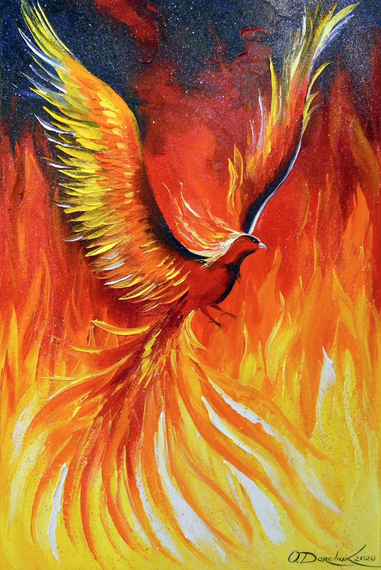 Phoenix bird Painting by Olha Darchuk | Saatchi Art