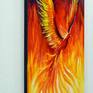 Phoenix bird oil painting on canvas without frame, as the edges are painted , 100% handmade with high quality oil and palette knife . Decorate your interior and feel great positive emotions from work. Ready to hang.