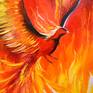 Phoenix bird oil painting on canvas without frame, as the edges are painted , 100% handmade with high quality oil and palette knife . Decorate your interior and feel great positive emotions from work. Ready to hang.