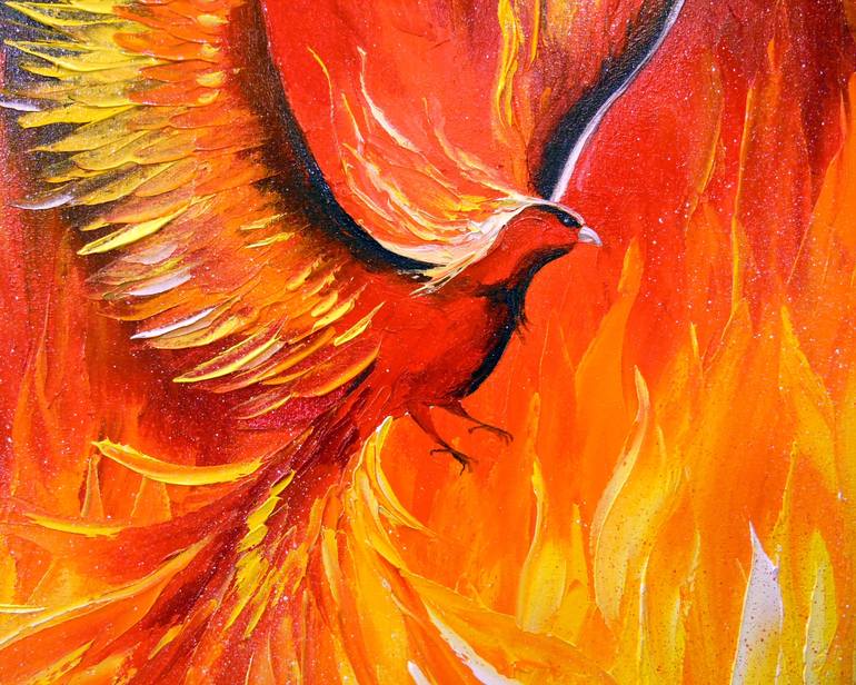 Phoenix bird Painting by Olha Darchuk | Saatchi Art