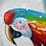 Parrot in flight oil painting on canvas without frame, as the edges are painted, 100% handmade with high-quality oil and palette knife . Decorate your interior and feel great positive emotions from work.Ready to hang.