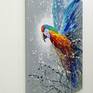 Parrot in flight oil painting on canvas without frame, as the edges are painted, 100% handmade with high-quality oil and palette knife . Decorate your interior and feel great positive emotions from work.Ready to hang.