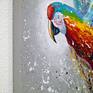 Parrot in flight oil painting on canvas without frame, as the edges are painted, 100% handmade with high-quality oil and palette knife . Decorate your interior and feel great positive emotions from work.Ready to hang.