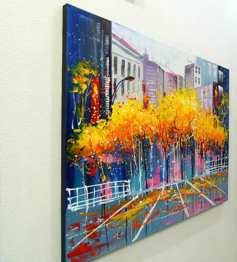 Original Abstract Cities Painting by Olha Darchuk