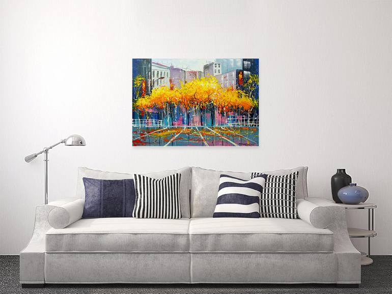 Original Abstract Cities Painting by Olha Darchuk