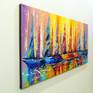 Bright sails oil painting on canvas without frame, as the edges are painted, 100% handmade with high-quality oil and palette knife . Decorate your interior and feel great positive emotions from work.Ready to hang.