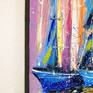 Bright sails oil painting on canvas without frame, as the edges are painted, 100% handmade with high-quality oil and palette knife . Decorate your interior and feel great positive emotions from work.Ready to hang.