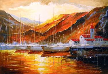 Original Fine Art Sailboat Paintings by Olha Darchuk