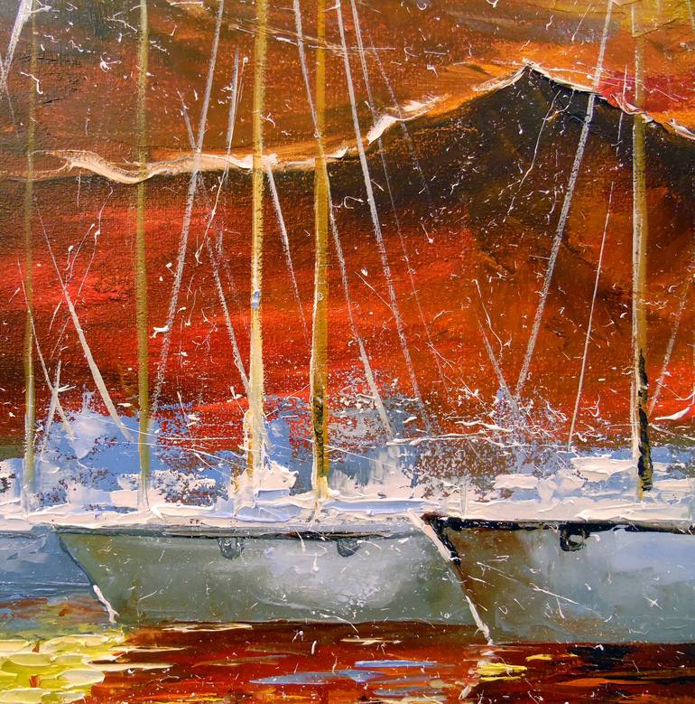 Original Fine Art Sailboat Painting by Olha Darchuk