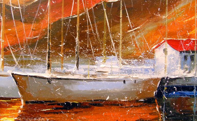 Original Fine Art Sailboat Painting by Olha Darchuk