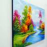 Bright nature oil painting on canvas without frame in a single copy, as the edges are painted, 100% handmade with high-quality oil and palette knife . Decorate your interior and feel great positive emotions from your work.Ready to hang.
