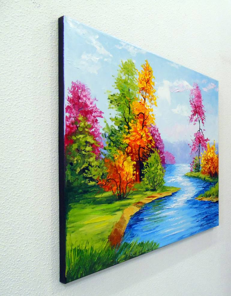 Original Expressionism Landscape Painting by Olha Darchuk