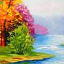 Bright nature oil painting on canvas without frame in a single copy, as the edges are painted, 100% handmade with high-quality oil and palette knife . Decorate your interior and feel great positive emotions from your work.Ready to hang.