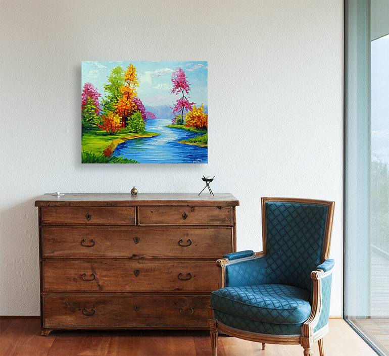 Original Expressionism Landscape Painting by Olha Darchuk