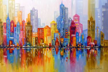 Original Abstract Architecture Paintings by Olha Darchuk