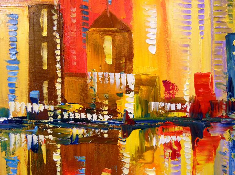 Original Abstract Architecture Painting by Olha Darchuk