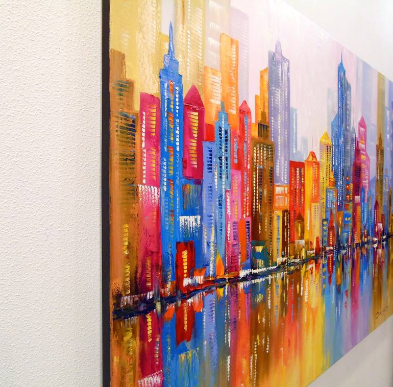 Original Abstract Architecture Painting by Olha Darchuk
