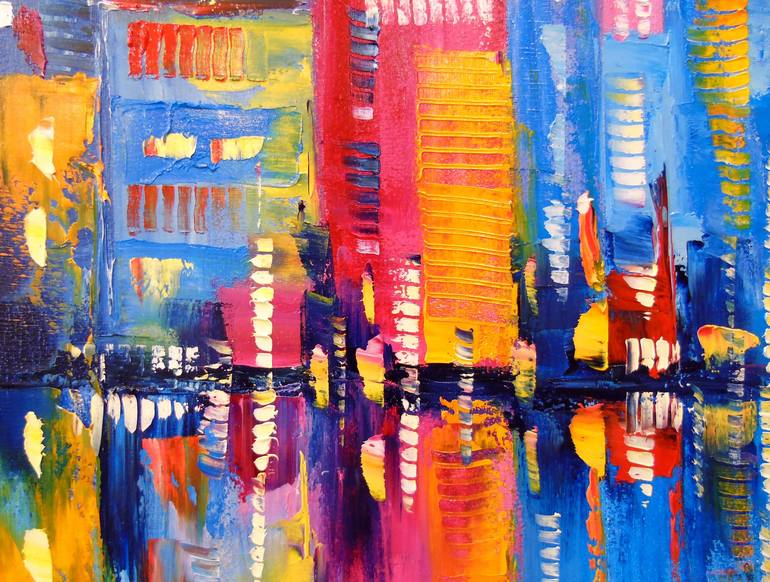Original Abstract Architecture Painting by Olha Darchuk