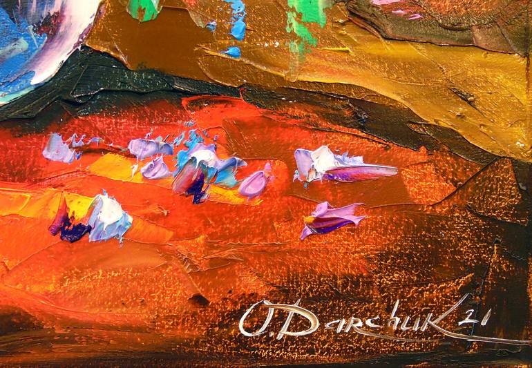 Original Impressionism Floral Painting by Olha Darchuk