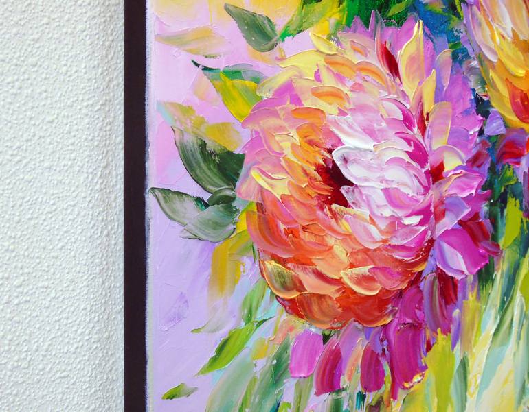 Original Art Deco Floral Painting by Olha Darchuk