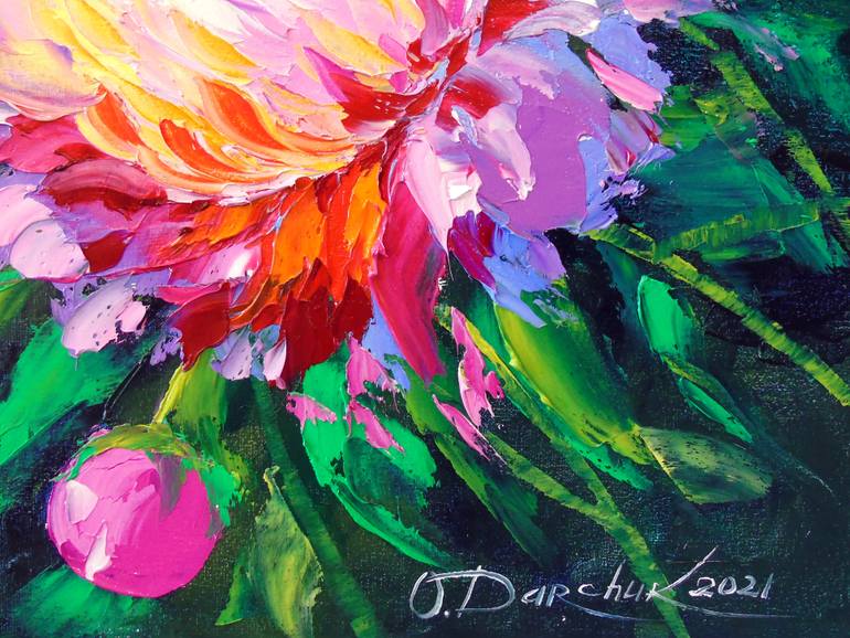 Original Art Deco Floral Painting by Olha Darchuk