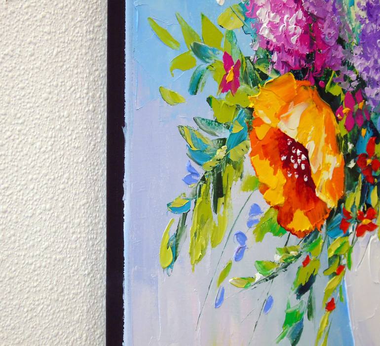 Original Art Deco Floral Painting by Olha Darchuk