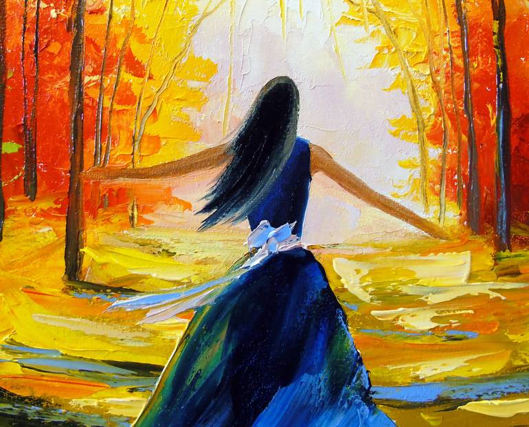 Original Art Deco Garden Painting by Olha Darchuk