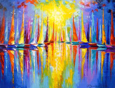 Saatchi Art Artist Olha Darchuk; Paintings, “Rainbow sailboats” #art