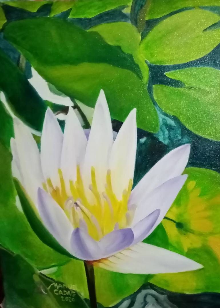 Original Folk Floral Painting by Manuel Cadag