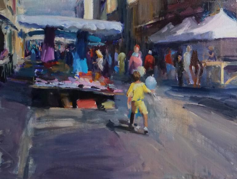 Original Expressionism Cities Painting by Leonardi Manuel