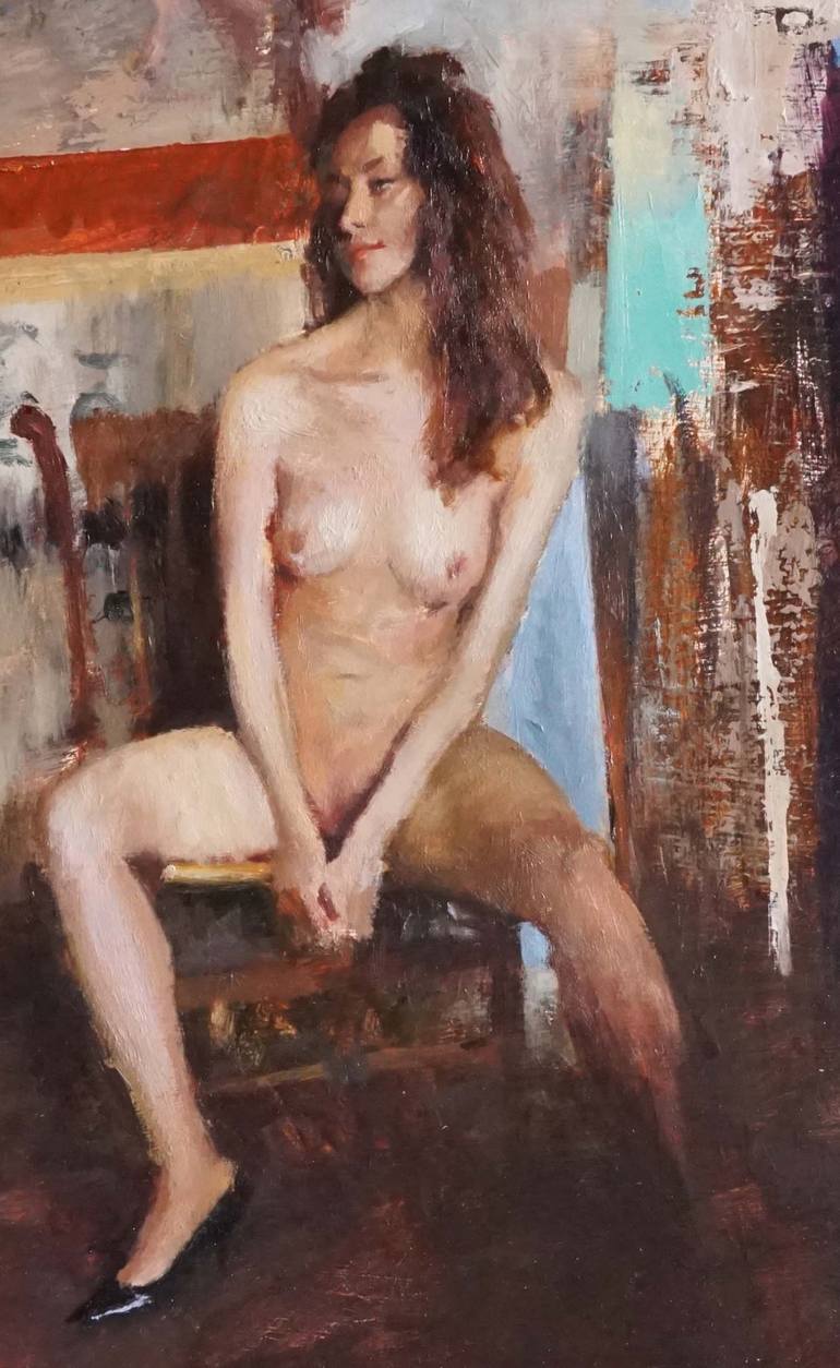 Original Contemporary Nude Painting by Leonardi Manuel